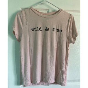 Women's Small Pink T-Shirt W/ Black Lettering